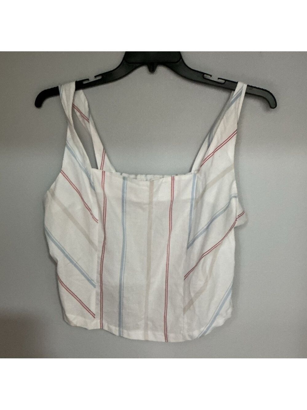 Maurices striped cotton poplin corset cropped tank top Woman’s XL - Picture 13 of 13